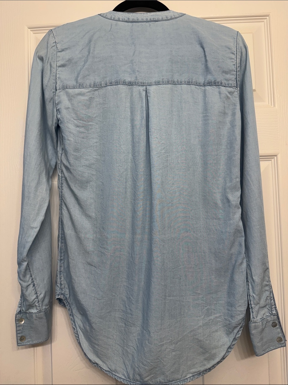 RW&CO. Light Blue Ruffle-Front Blouse - Picture 2 of 5